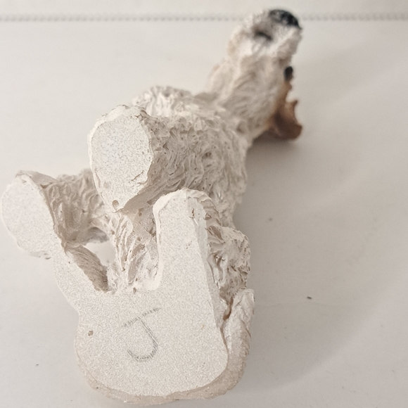 Vintage Wire Haired Fox Terrier / Jack Russell Figurine Brown Black White - Picture 5 of 5